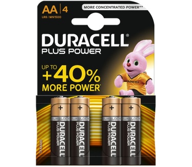Duracell Batterijen Plus Power, Alkaline, 4 x AA