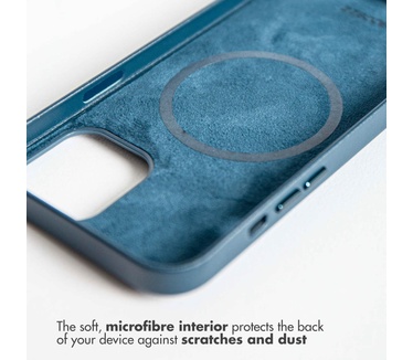Accezz Leather Backcover met MagSafe iPhone 12 Mini - Donkerblauw (iPhone 12 Mini) Blauw