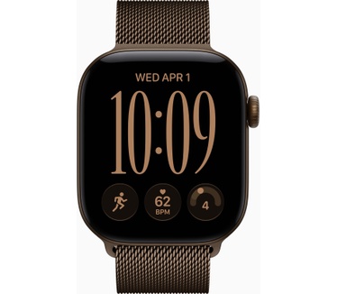Apple Watch Series 12, 42mm, GPS, Aluminium, Milanees Bandje, Zwart (Brons)