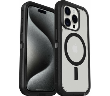 Otterbox Defender Series XT voor iPhone 15 Pro, Dark Side (Clear / Black) (iPhone 15 Pro) Transparant