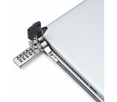 Startech.com 10 Pack Laptop Kabelsloten met Dubbele Toegang, 2m Security Kabel, Gelijksluitende Cilinder en Combinatieslot voor Apparaten met K-Slot, Anti-Diefstal Computerslot met Stalen Kabel