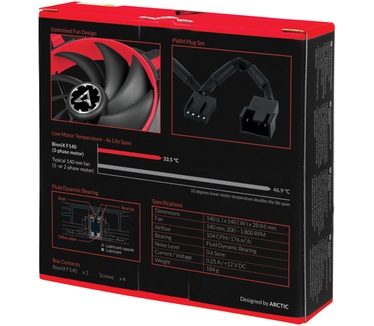 Arctic BioniX F140 Rood, 140mm