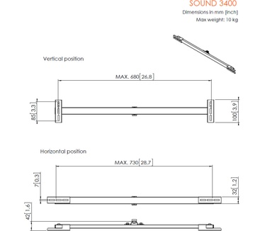 Vogel's Sound 3400 muurbeugel voor soundbar