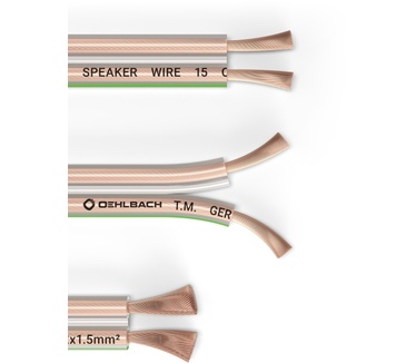 Oehlbach Speaker Cable 2x1,50mm² clear 30m Spool Bruin