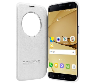 Nillkin Qin S-View Book Case voor Samsung Galaxy S7 Edge - Wit