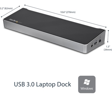 Startech.com Dual monitor KVM USB 3.0 docking station voor twee laptops USB 3.0