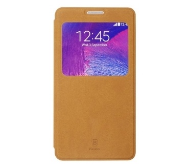 Baseus Terse Window Case met stand Samsung Galaxy Note 4 (Brown)