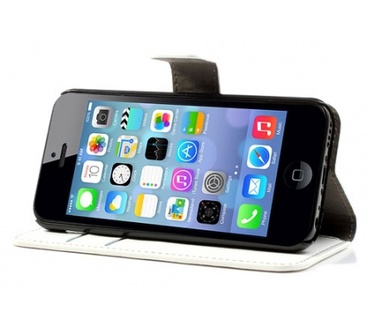 KEES Lederlook Portemonnee Hoesje Apple iPhone 5C - Wit
