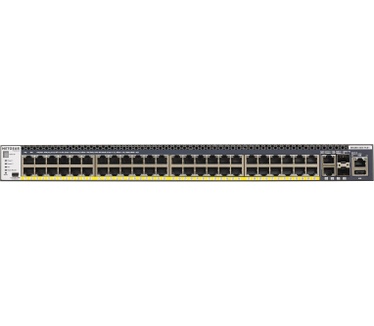 Netgear ProSAFE Managed Switch - GSM4352PB - Stackable platform met 48 PoE+ poorten + 2 x SFP+ en 2 x 10GBASE-T poorten (1000W PSU)