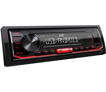 JVC KD-X162 1DIN Mechless Autoradio met Bluetooth ingebouwd. Geschikt voor iPod/iPhone