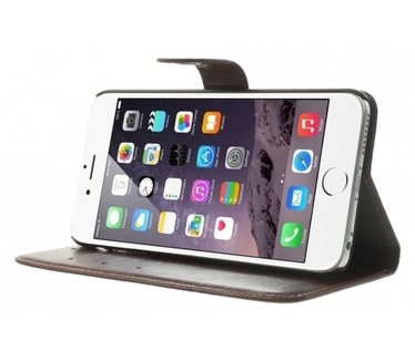 Kees Lederlook Portemonnee Hoesje Apple iPhone 6 Plus - Bruin