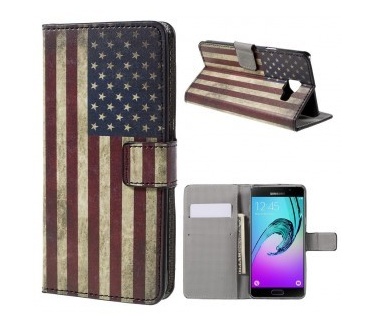 qMust Samsung Galaxy A5 (2016) Wallet Case - hoesje met stand - USA