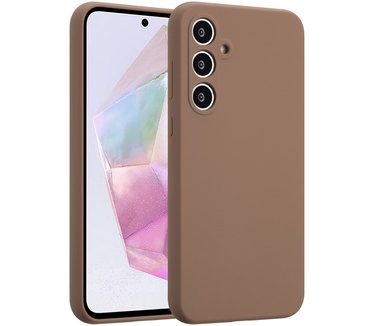 Accezz Liquid Silicone Backcover Samsung Galaxy A35 - Lichtbruin