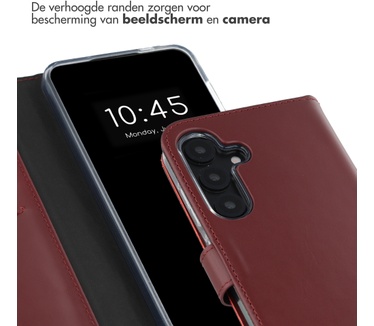 Selencia Echt Leren Bookcase voor de Samsung Galaxy S25 - Burgundy