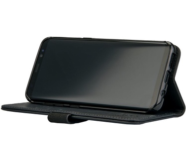 Rosso Rosso Samsung Galaxy S8 Hoesje Echt Leer Pasjes Book Case Zwart Zwart