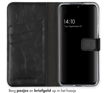Selencia Echt Lederen Bookcase Samsung Galaxy S22 - Zwart
