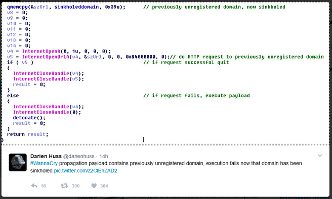 Code killlswitch WannaCry