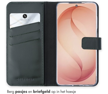 Selencia Echt Leren Bookcase Samsung Galaxy S26 Plus - Groen