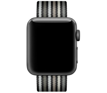 Apple Bandje van geweven nylon - Zwart gestreept (38 mm)