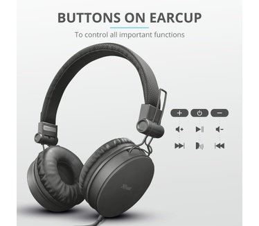 Trust Tones Wired Headphones (Zwart)