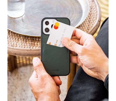 Accezz Premium Leather Card Slot Backcover iPhone 14 Pro Max - Groen