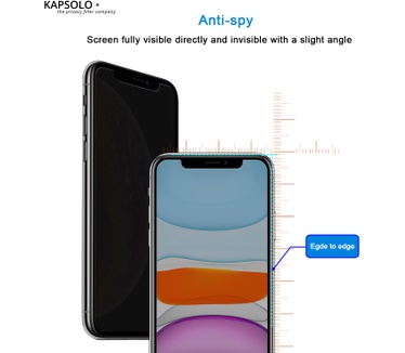KAPSOLO Privacy Tempered GLASS Screen Protection, Be Visual Hacked No More - Protects your sensitive and private data Apple iPhone 12 mini