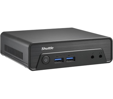 Shuttle Nano PC NE1010BA, Windows 11 Pro,Intel N 100, 8GB DDR4, 128GB M.2, 1x HDMI, 1x DP, 6x USB, 1x LAN, ventilatorloos, 24/7 permanent gebruik, incl. VESA