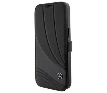Mercedes-Benz Wave Book Case - Apple iPhone 15 Pro (6.1") - Zwart Zwart