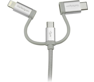 Startech.com USB naar Lightning / USB-C / Micro-B - gevlochten