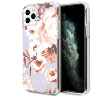 Guess Shiny Flower Back Case iPhone 11 Pro Max (6.5") Design N.2 Paars