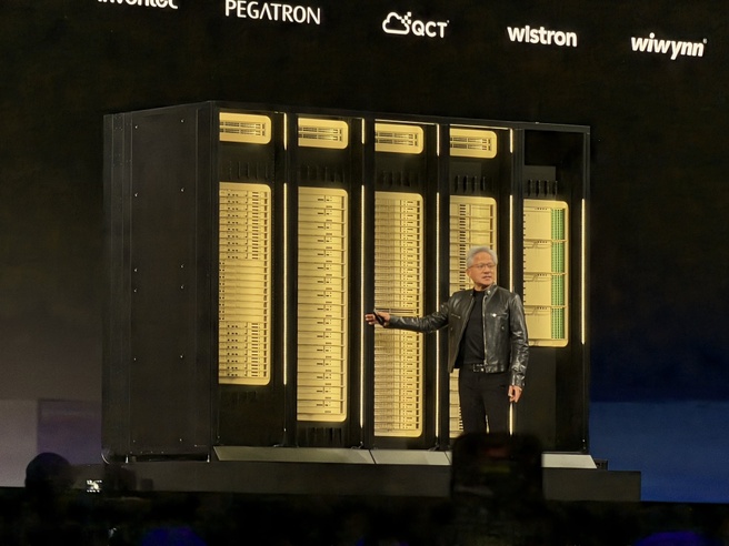 Nvidia Vera Rubin-rack tijdens Computex 2026.