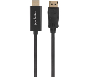 Manhattan DisplayPort to HDMI Cable, 1080p, 3m, Male to Male, 1080p@60Hz (1920x1080p), Black