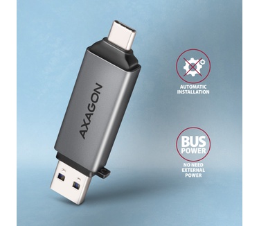 Axagon CRE-DAC USB-C+ USB-A 5 Gbps MINI card reader 2-slot & lun SD/microSD