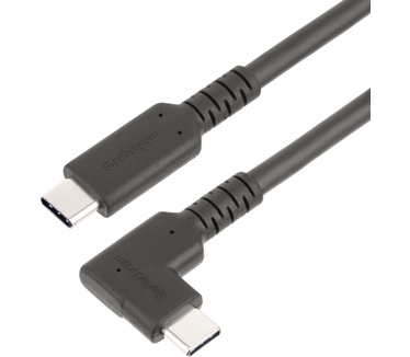 Startech.com 50cm Haakse USB-C Kabel, Rugged, USB 3.2 Gen 2 (10 Gbps), USB C naar C Data transfer Kabel met Rechte Hoek, 4K 60Hz DP Alt Mode, 100W Power Delivery, USB Type-C Kabel