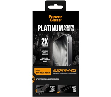 PanzerGlass PanzerGlass® Platinum Screen Protector iPhone 18 Pro Max | 17 Pro Max | Ultra-Wide Fit w. FASTFIT IN-A-BOX