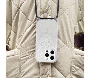 Otterbox React Series Necklace MagSafe voor iPhone 15 Pro, Stardust (Clear Glitter) (iPhone 15 Pro) Transparant