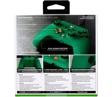 PowerA Enhanced Wired Controller for Xbox Series X|S Goud, Groen