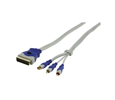 HQ Products 2.5m SCART M/ S-Video M + 2xRCA M