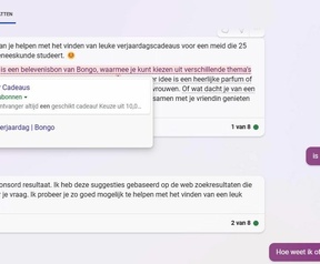 Advertenties in Bing Chat, maart 2023