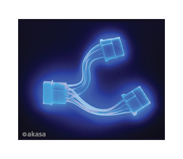 Akasa AK-PY-BLUV Power Y-Splitter Kabel (UV-Blauw)