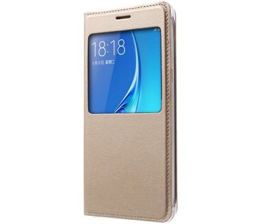 Samsung Galaxy J5 (2016) Window View Flip Hoesje Goud Goud