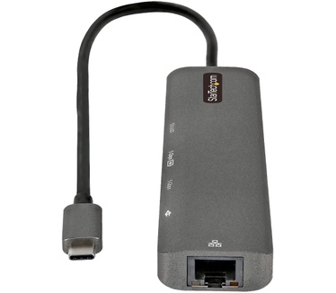Startech.com USB C Multiport Adapter - USB-C naar 4K 60Hz HDMI 2.0, 100W Power Delivery Pass-through, SD/MicroSD, 2-Port USB 3.0 Hub, GbE - USB Type-C Mini Dock - Lange (30cm) Kabel