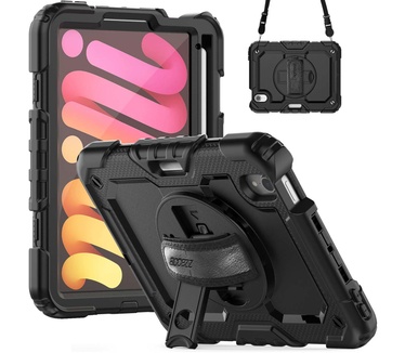 Accezz Rugged Backcover met schouderstrap iPad mini 6 - Zwart