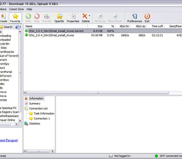 BitComet 0.77 screenshot (resized)