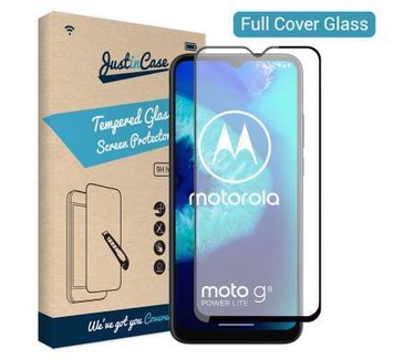 Just in Case Full Cover Tempered Glass Motorola Moto G8 Power Lite Zwart