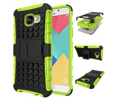 qMust Samsung Galaxy A3 (2016) Rugged Hybrid Case - Dual Protection - Green