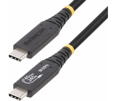 Startech.com 1m USB4 Kabel, USB-IF Gecertificeerde USB Type-C Kabel, 40Gbps, 240W Power Delivery PD 3.1 EPR, 8K 60Hz, USB-C Data/Laad Kabel, Compatibel met Thunderbolt/USB 3.2 Poorten