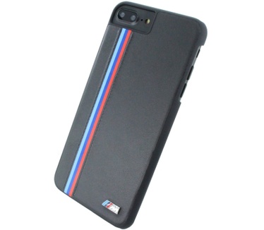 BMW M Tricolor Leder Hard Case Apple iPhone 7 Plus (5.5") - Zwart