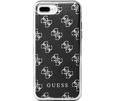 Guess 4G 2017 Soft TPU Case - Apple iPhone 7 Plus (5.5") - Black/Silver