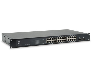 LevelOne 26-Port Gigabit PoE Switch, 2 x SFP, 24 PoE Outputs, 802.3at/af PoE, 150W